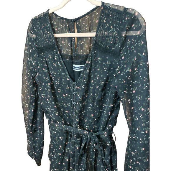 Abercrombie & Fitch Black Floral Romper Size Medium - Picture 2 of 3